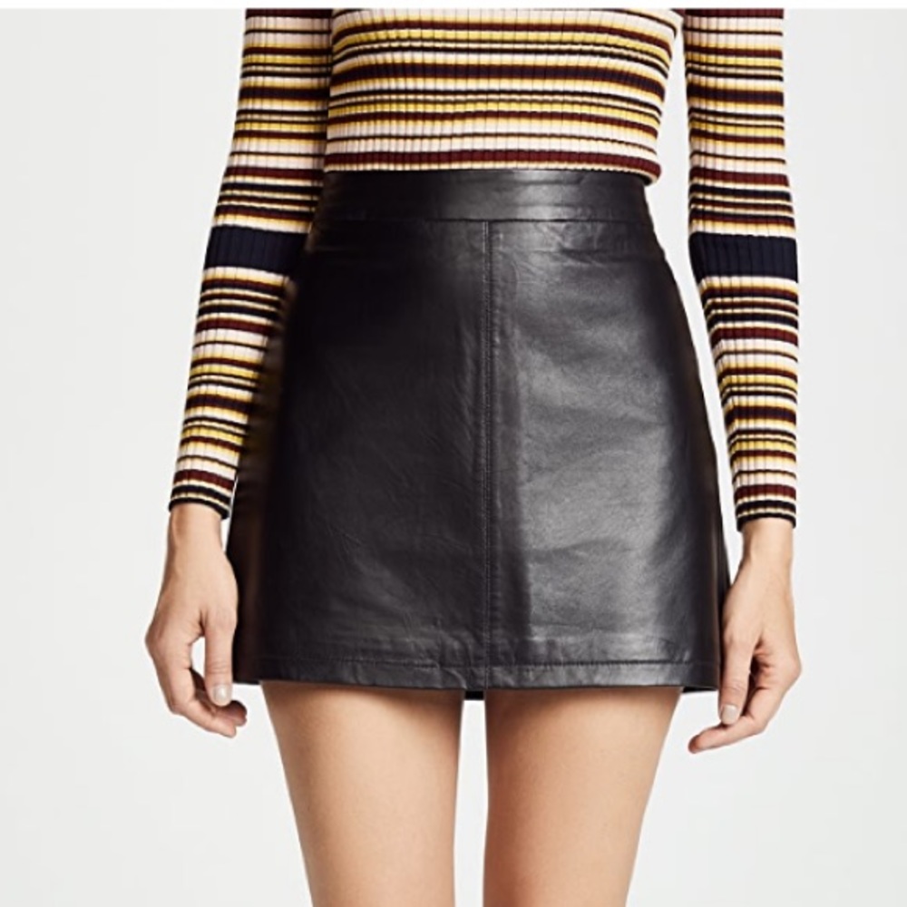 Cupcakes and Cashmere Leather A-Line Miniskirt